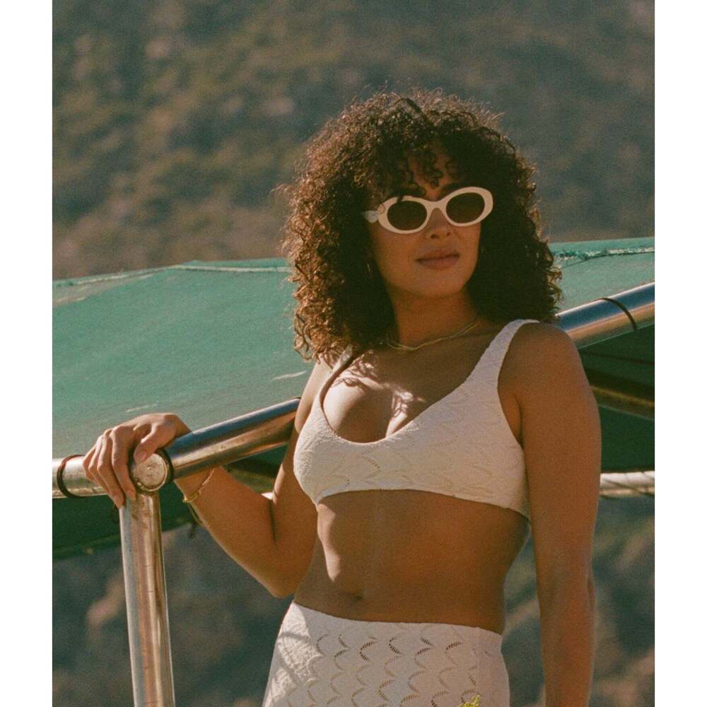 Andie The Delray Top - Scallop Crochet - Gardenia Size XSxs